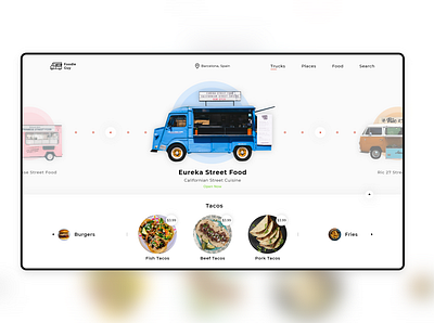 Food Truck Web Design Concept adobe photoshop adobexd design flat ui uidesign webdesign website webui webuiuxdesign
