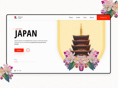 Wanderer's Journal adobe photoshop adobexd cherryblossom design japan travel ui uidesign wanderersjournal webdesign website webui webuiuxdesign