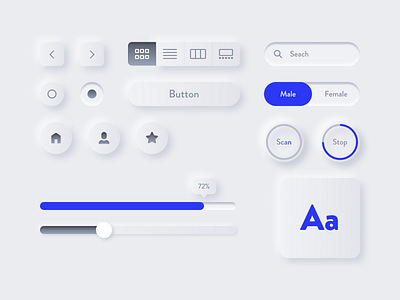 Neumorphic UI Elements by Katya Bondar on Dribbble