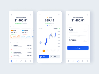 Cryptocyrrency application app app design bitcoin cryptocurrency design exchange interface ui ux