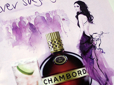 Chambord fashion illustration advertisement chambord fashion fashion illustration girl inks watercolour