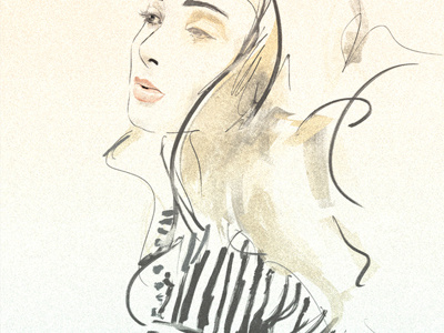 Girl drawing fashion girl illustration mixed media watercolour