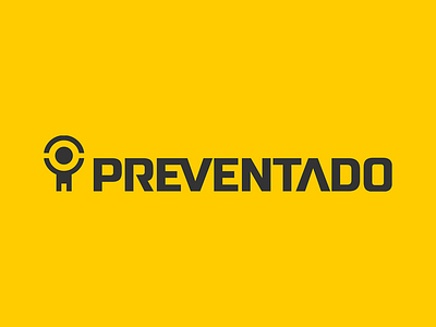 Preventado Logo black cid logo logotype person prevention sign symbol yellow