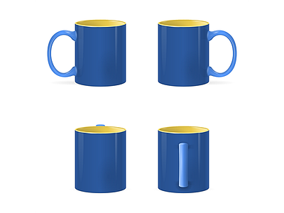 Vector Mug Illustration blue cup drink illustration mug porcelain shadows sketch symbol yellow