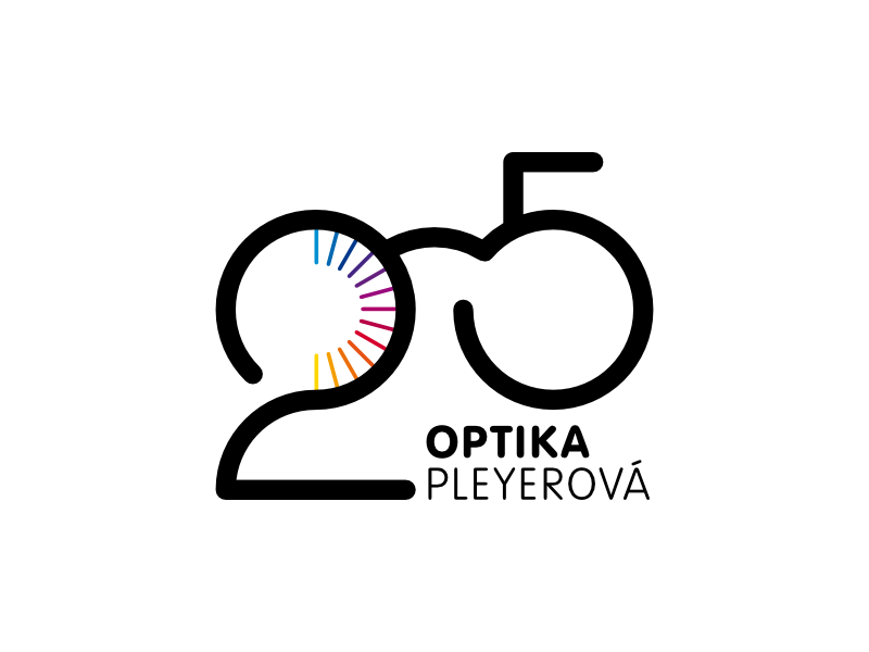 25 Years Anniversary optician business care eyes symbol sign cid glasses rainbow logotype logo