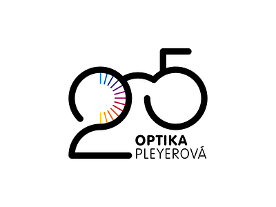 25 Years Anniversary business care cid eyes glasses logo logotype optician rainbow sign symbol