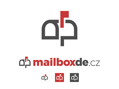 Mailboxde Logotype flag forwarding grey icon logo mail mailbox mailforwarding red symbol transport