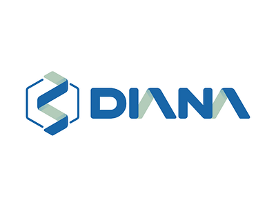 DIANA Logotype blue diana dna hectagon logo research rna shadows typography