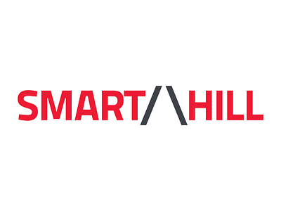 Smart Hill Logo branding cid gray grey headhunting hill hr it logo logotype red slash slashes smart symbol typography