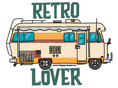 Commander Recreational Vehicle blue camper camping design illustration lover overland retro rv typography yellow