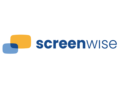 Screenwise Logo blue branding cid design logo logotype overlap screen sign symbol typography vector yellow