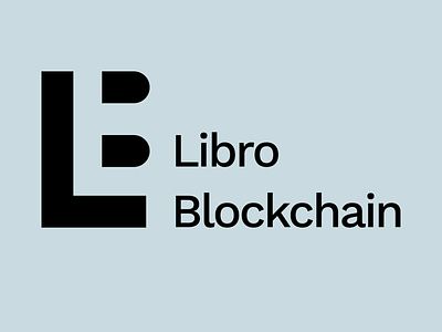 Libro Blockchain Logo blue branding cid design inverse inverted logo logotype monogram symbol typography