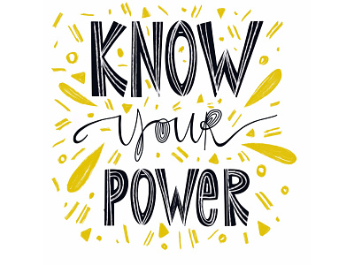 Know your power cartoon design doodle handdrawn illustration lettering letters quote scandinavian swirl
