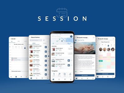 Session App Design android app app branding app design appointments booking app calendar location based mobile design service app sketch ui deisgn ux design ux flow