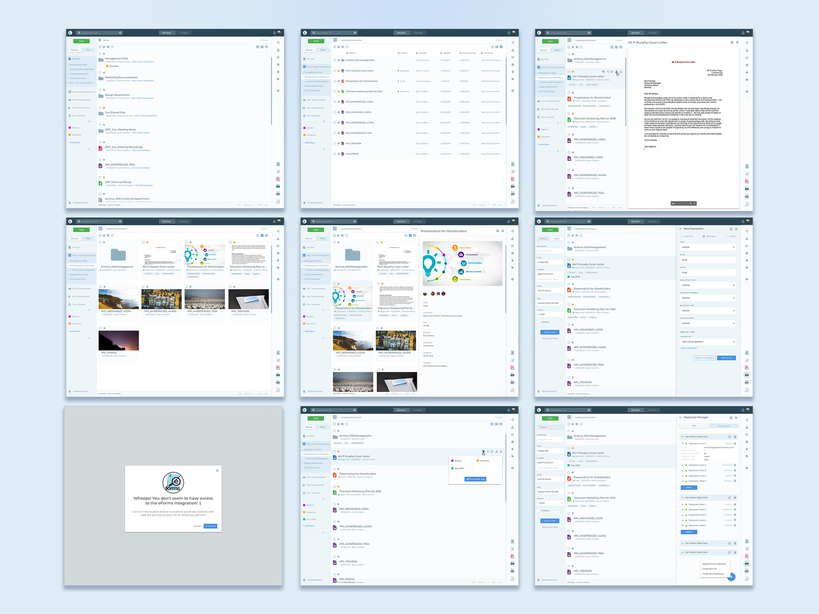 Document management UX/UI by Ana Marija Lach Kramaric on Dribbble image.