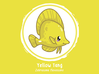 Huevember 01 // Yellow Tang art challenge byte size treasure huevember illustration reef fish saltwater fish yellow tang