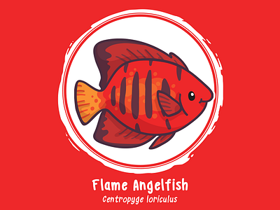 Huevember 08 // Flame Angelfish angelfish art challenge byte size treasure huevember illustration reef fish saltwater fish