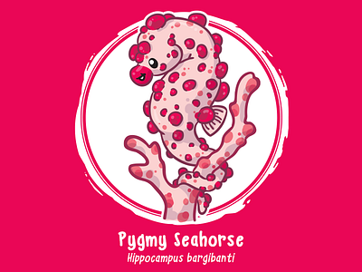 Huevember 10 // Pygmy Seahorse art challenge byte size treasure huevember illustration saltwater fish sea horse