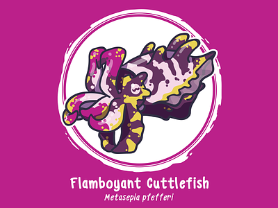 Huevember 12 // Flamboyant Cuttlefish art challenge byte size treasure cephalopod cuttlefish huevember illustration reef fish saltwater fish