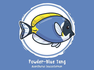 Huevember 19 // Powder-Blue Tang art challenge byte size treasure huevember illustration reef fish saltwater fish