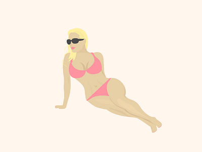 Beach Blonde beach bikini blonde icon a day illustration sunglasses woman