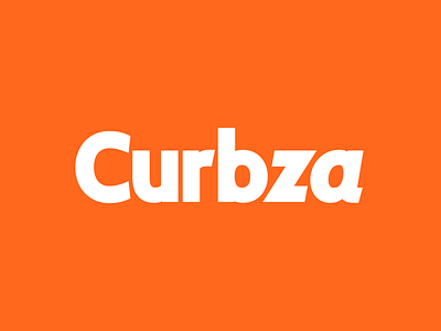 Curbza Logotype curbza logo logotype orange sans serif sans serif white