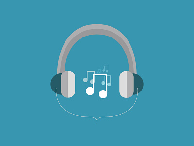 Headphones beige blue flat grey headphones illustration music