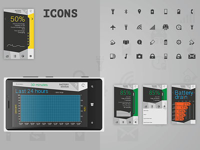Battery Status app app design battery design app icon mobile mobile app ui ui ux ux windows windows app