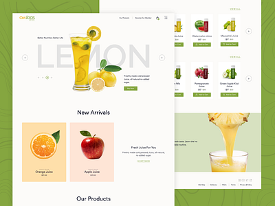 OMJOOS Juice Website Redesign creativity daily deals happiness hello dribbble juice redesign uiux website