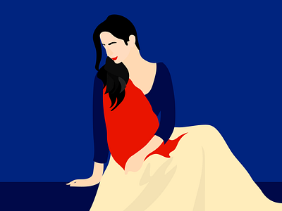 Waiting Indian Girl art artwork clothing illustration colorful culture design dribbble illustration illustrator indian culture minimal self illustration vector