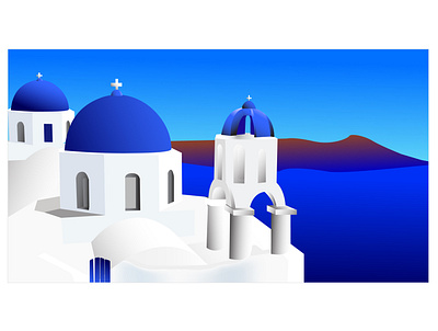 Santorini Greece 01 bucketlist calm colors deepblue design dream dribbble illustration santorini tourism traveling vector world