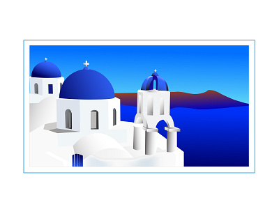 Greece blue and white design dribbble graphic graphic design greece illustration illustration art landscape santorini vector vector art vector artwork vector artworks