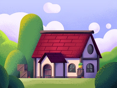 Countryside House countryside countryside house green house illustration summer