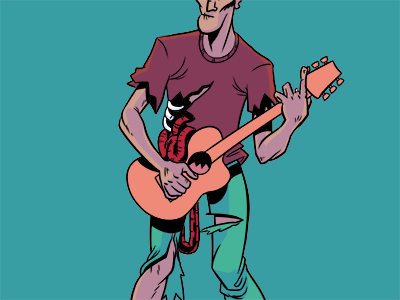 Zombie guitar illustration musician zombie