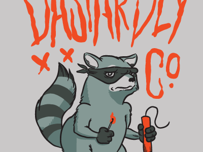 Dastardly Co. dynamite raccoon tshirt villain