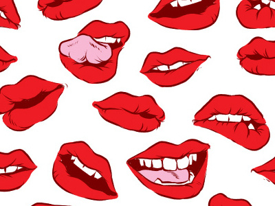 Lips Pattern illustration lips pattern photoshop