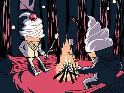 Icecream Social Club campfire icecream illustration photoshop smores wacom