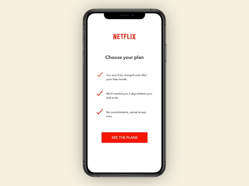 Netflix mobile checkout app checkout checkout page daily ui dailyui 002 principle