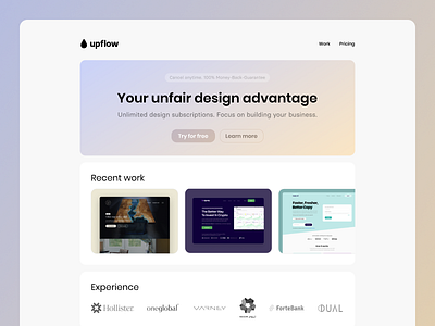 Unlimited Design | Landing Page agency clean design minimal modern simple ui ux web web design