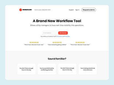 Workflow Tool | Landing Page clean design modern ui ux web web design workflow
