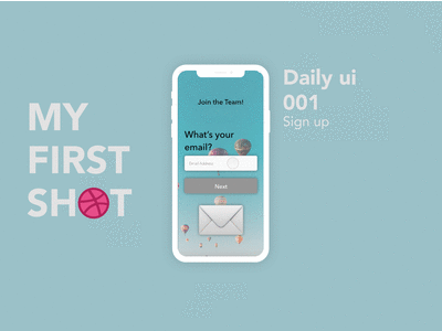 Daily ui 001 - Sign up app debut shot design flat iphone 10 ui ux website