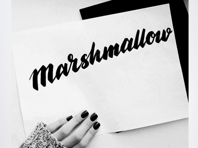 Marshmallow hand lettered sketch handlettering lettering logo logotype sketch typography
