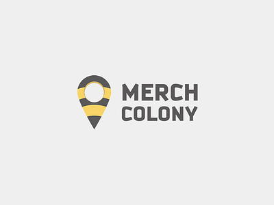 Merch Colony bee charlotte geolocation logo map marker startup