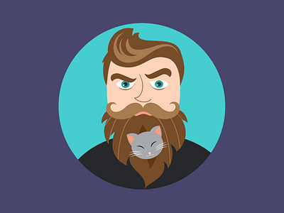 Kitten Beard Avatar avatar beard cat kitten mustache