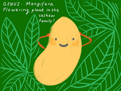 Happy fruits: Mango fruits healthy illustration kids