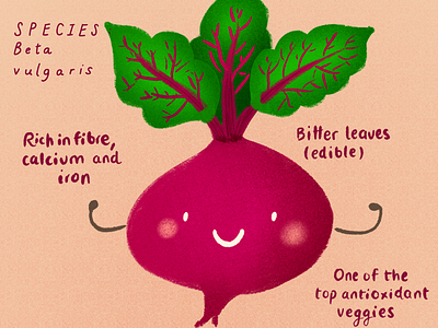 Happy Veggies: Beetroot food healthy illustration kids procreate