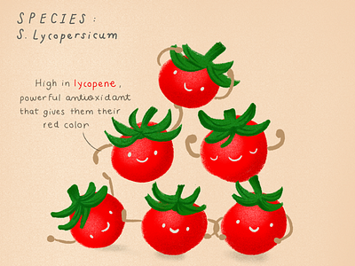 Happy veggies: cherry tomatoes character design food healthy illustration kids procreate