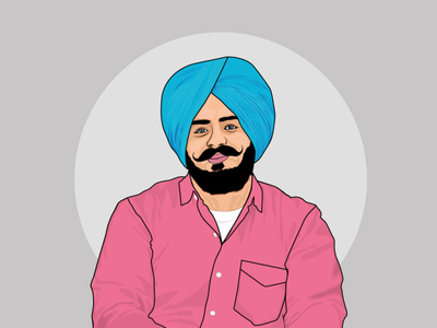 Self Illustration by Jatinder Singh Channe on Dribbble