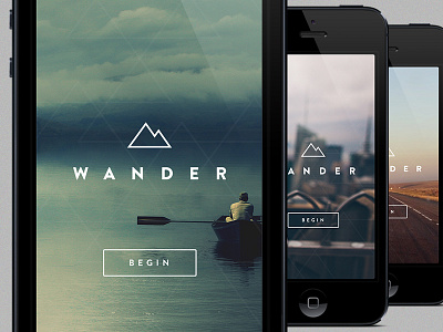Wander background image brand button ios ios7 iphone logo mobile travel wander