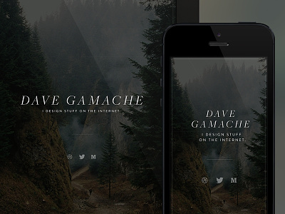 New Personal Site davegamache personal single page social splash typography